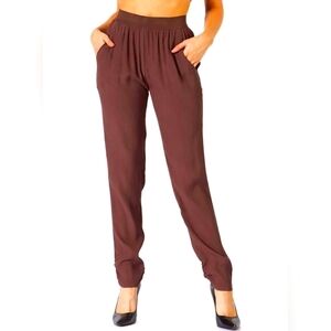 Vertigo Paris Ruched Ankle Pant Belgium Truffle Size Large